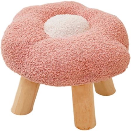 Liten Fotpall, Soffpall, Multifunktionell Bekväm Blomformad Tecknad Sittpuff, för Sovrum Lekrum Sängbord Veranda, Rosa