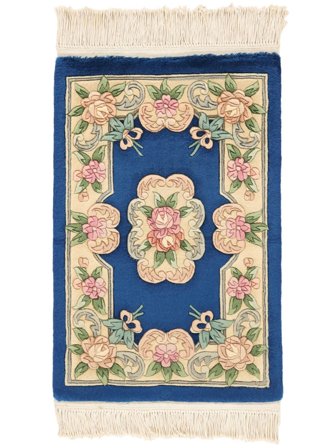 Handknuten Kina 90 Line Matta 60X90 Beige/Mörkblå