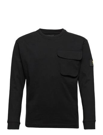 Ls Heavyweight Over D Patch Pocket Tee T-shirts Long-sleeved T-shirts Svart Lyle & Scott Junior