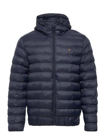 Strickland Wadded Co Vuorillinen Takki Topattu Takki Navy Farah