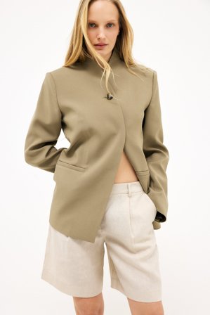 NA-KD Tailored Linen Shorts - Shorts - Beige - EU 34