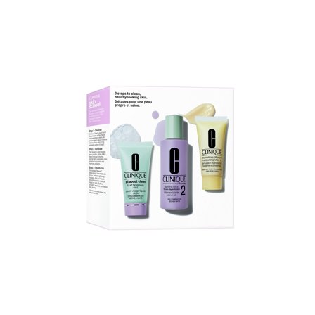 Clinique Sistema 3 Fasi Starter Kit Skincare Routine 3 Step - Pelle da normale a secca - Cofanetto Detergente