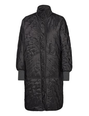 Reuse Jacket Wr Vattert Jakke Svart Moshi Moshi Mind*Betinget Tilbud