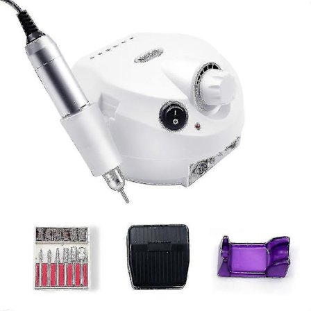 Nagelpoleringsmaskin - Mini Elektrisk Slipmaskin För Läder Och Naglar (vit)
