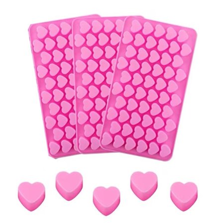 Hjärtformad Silikonform för Is, Choklad & Gelé - 3-pack