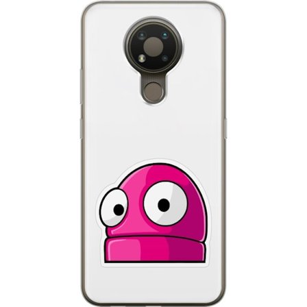 Yhteensopiva Puhelinkuori Nokia Nokia 3.4 Pinkki sarjakuvahahmo suurilla silmillä leikkisässä ja humoristisessa tyylissä