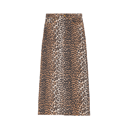 GANNI Print Denim Maxi Slit Skirt Kjolar Dam Flerfärgad 36
