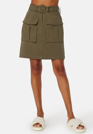 VILA Vala HW Cargo Skirt Ivy Green Klær