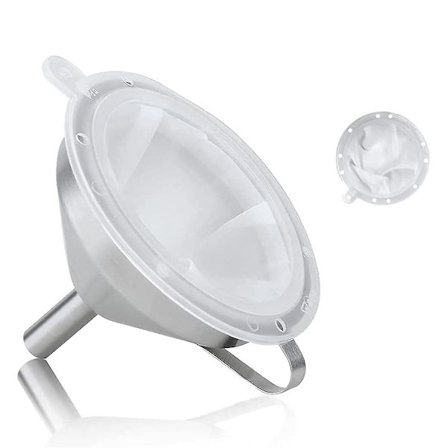 Rustfri stål tragt med si-filtre - 5 tommer køkkentragt