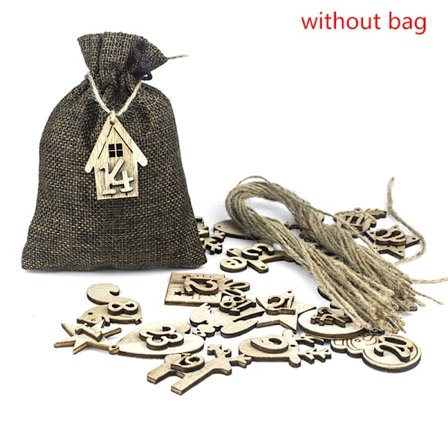 48 st Jul Adventskalender Påsar Dekorationer 1-24 Trä Brun{bt) Brun