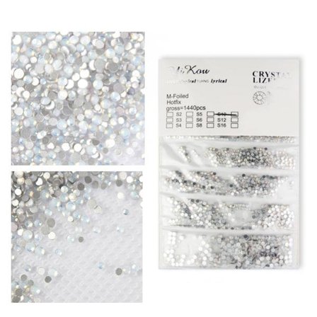 1440st Zirkon stenar - White opal mix - Rhinestones nageldekorationer