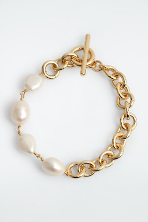 COS Women's Freshwater Pearl Chain Bracelet in Gold-coloured