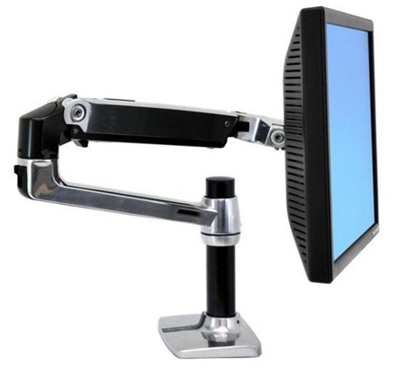 Ergotron LX Desk Mount LCD Arm - Monteringssett (leddarm, skrivebordsklemmemontering, utvidelsesadapter, maljemonteringsfot, 7"-stang) for LCD-skjerm