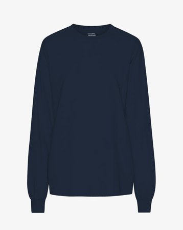Oversized Organic LS T-Shirt - Navy Blue