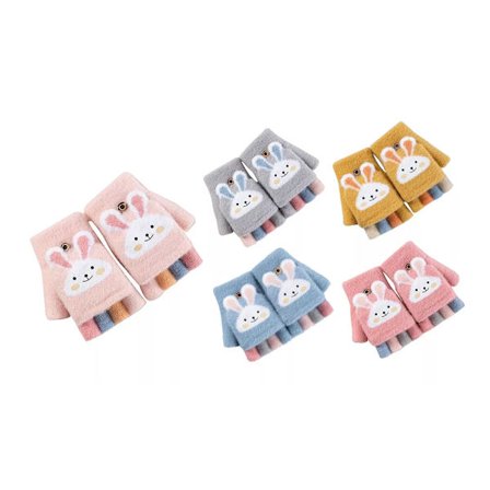 5 stk. Pige Håndklæder Fingerløse Halvfinger Søde Plys Håndklæder Vinter Håndklæder Til Børn