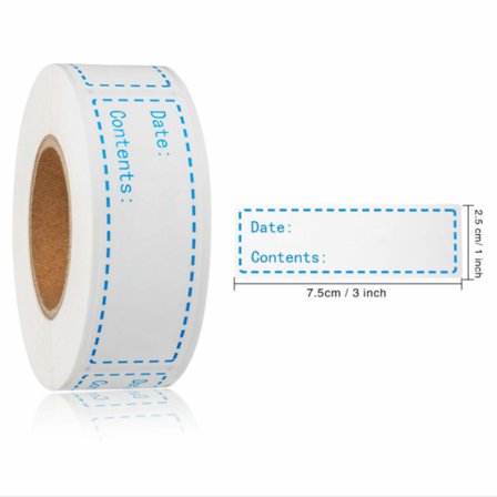 Frysemærker til mad - Selvklæbende datomærker - Fryseopbevaringsetiketter