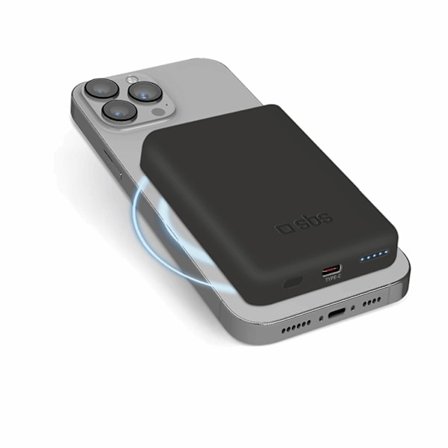 SBS MagSafe Trådlös Power Bank 5000 mAh USB-C - Svart