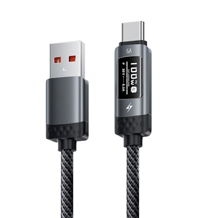 100W USB C-kabel med tydlig effektvisning och effektiv värmehantering
