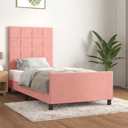 Vidaxl Sängram Med Huvudgavel Rosa 80x200 Cm Sammet Rosa