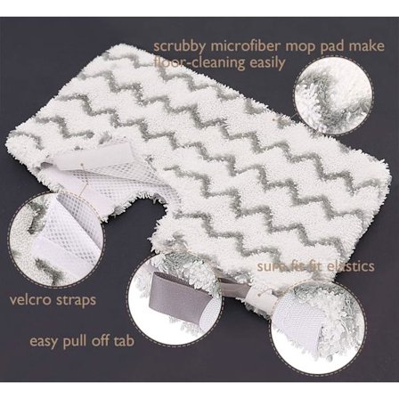 Ångmoppdynor med skrubbremsor - Mikrofiberersättning kompatibel med Shark ångmopp