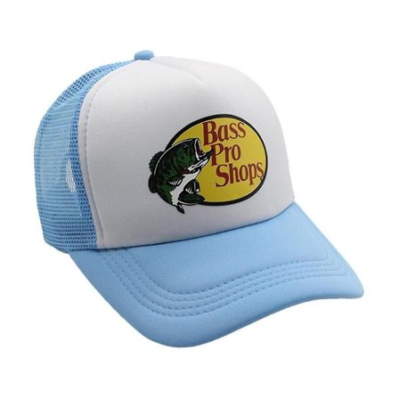 Bass Pro Shops Utendørscaps Truckercaps med Mesh - Herre og Dame One Size Fits All Snapback-lukking - Perfekt for Jakt & Fiske - Perfekt Lyseblå