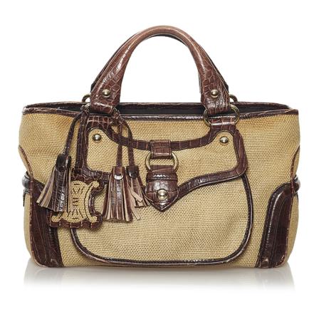 Celine Vintage, Pre -owned Boogie Raffia Handbag Bruin, Dames, Maat:ONE Size