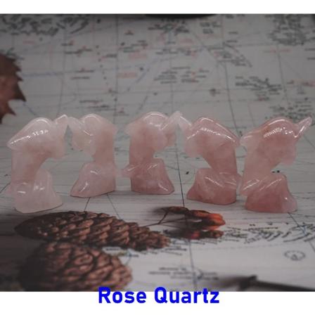 5 st/ set Surf delfinstaty Naturstensprydnad Helande Kristall Reiki djurfigur Handsnidad ädelsten Heminredning Rose Quartz