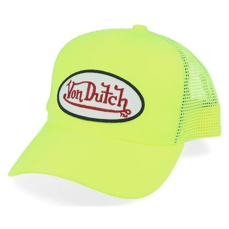 Von Dutch - Gul trucker Caps - Oval Patch Baseball Fresh Neon Yellow Trucker @ Hatstore