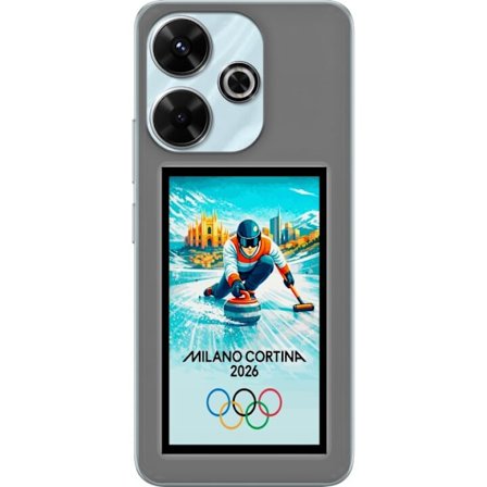 Yhteensopiva Puhelinkuori Xiaomi Redmi 13 Jääkiekkoilukuva, jossa pelaajat liikkuvat jäällä, Milano Cortina 2026, Milanin maamerkit ja olympialaisten