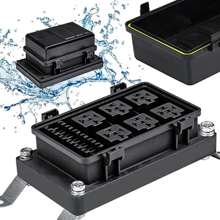 12v Auto Vanntett Sikringsreléboks Blokk [6 Bosch Style Reléholder] [6 Atc/ato Sikringsholder] Universell Reléblokkboks For 12v Bilkjøretøy Ca