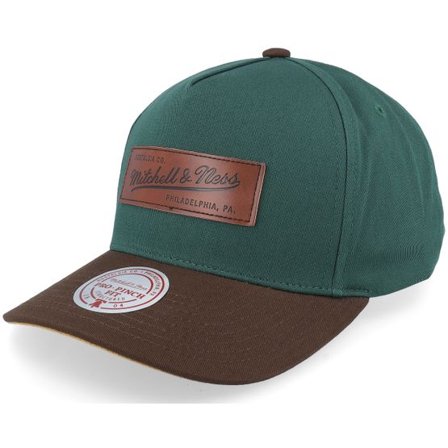 Mitchell & Ness - Grön adjustable Keps - Hatstore Exclusive x Pro Crown Box Logo Dark Green/Brown A-Frame Adjustable @ Hatstore