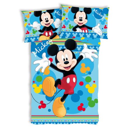 Disney Micke Mysigt barnbäddsset, 100×135 cm och 40×60 cm