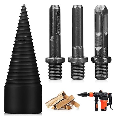 4 stk. Trækløvningsbor Log Splitter Bor Bit Brænde Kløvningsbor Trækløvningsbor Stålbor