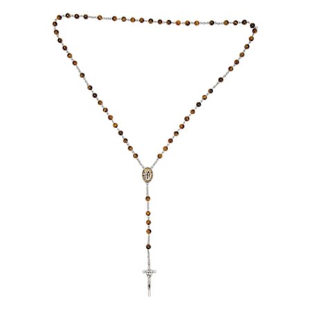 Bønnerosaryperler Lykke Til Håndlaget Miljøvennlig Tigea Eyes Kors Katolsk Rosaryperler For Menn Kvinner [DB]