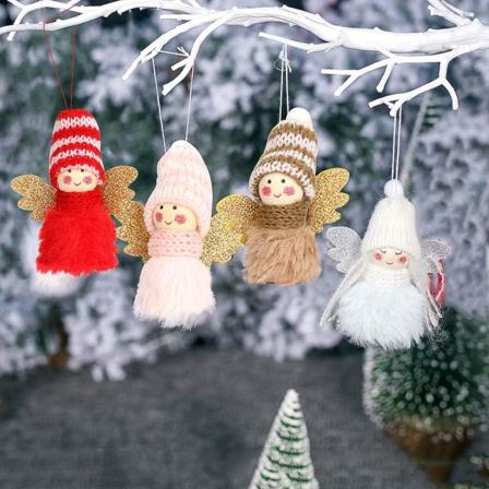4 kappaletta joulukoristeita pehmoinen enkelipuppen riipus, joulu