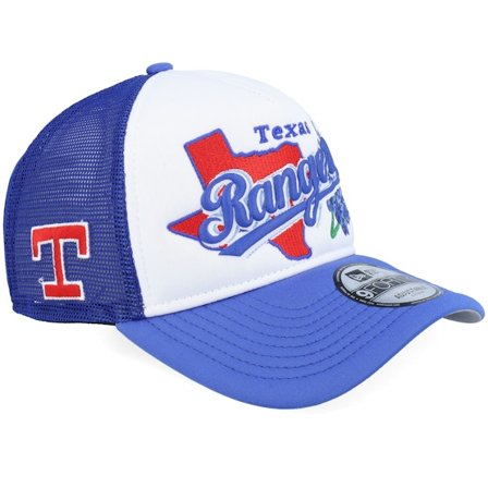 New Era - MLB Svart trucker Keps - Texas Rangers State Flower White/Royal A-Frame Trucker @ Hatstore