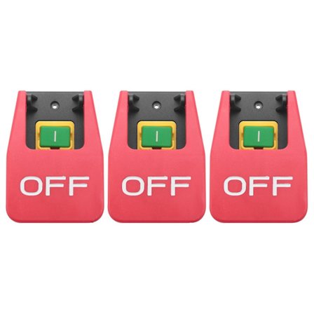 3x Afbryder med rød dæksel Stop S 16a -afbrydelse/undervolt Electro