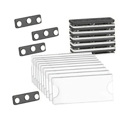 Magnetisk Navneskiltsett, Magnetisk Badgeholder med 3 Sterke Magneter, Navneskilt/ID-Badge Sett - WELLNGS