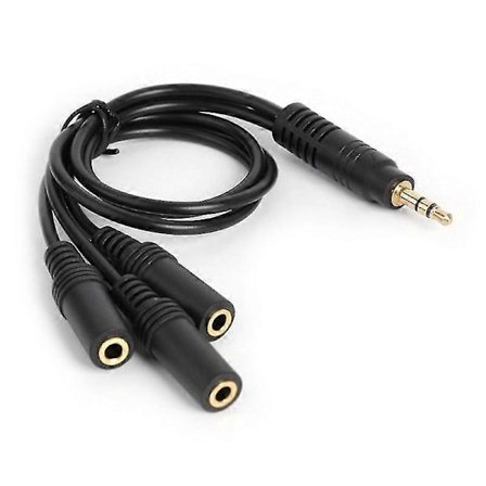 3,5 mm guldpläterad PVC 3-polig kontakt till 3-vägs stereo audio- hörlursdelare adapterkabel audio- aux-utgång