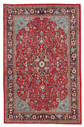 Hand Knotted Sarouk Rug 133X205 Wool Dark Red/Brown Small