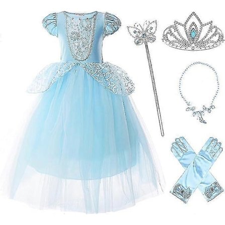 Askepot kjole tyl prinsesse kostume maskerade pige-WELLNGS