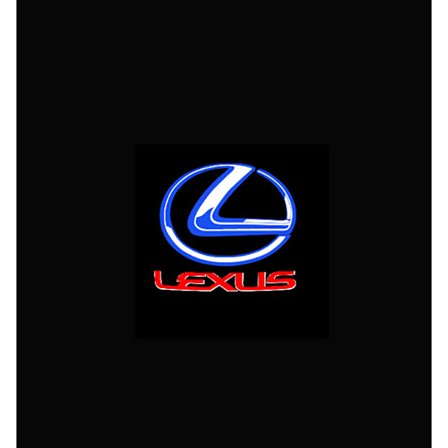 2-delad Lexus LS RX ES IS LX Dörrprojektionslampa (blå etikett och röd bokstav)