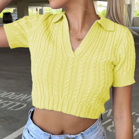 Kortärmad T-shirt För Kvinnor Med V-ringad Toppar