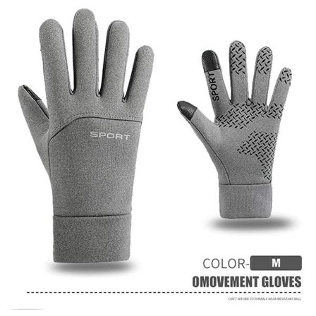 Winter Warm Velvet Waterproof Gloves Herr Sporthandskar Black XL