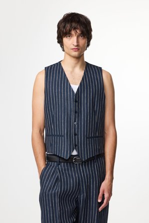 NN.07 Karlo 1455 Vest Male Blue Linen