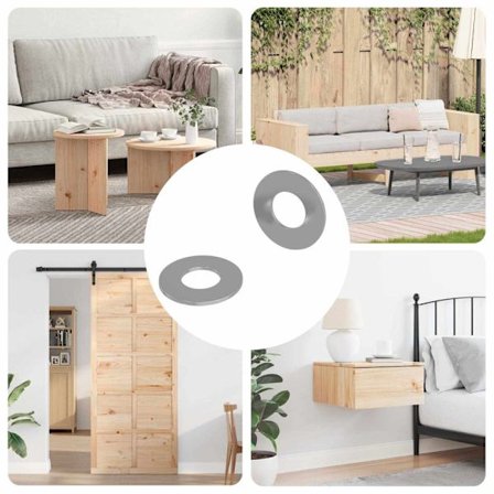 Skivor 2 pcs Silver 16 x 16 x 1,5 cm Järn