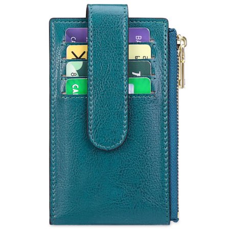 Dame lommebok, Apple Airtag lommebok, Dame kortholder, påfuglblå (påfuglblå)