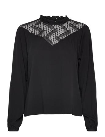 Visuvita L/S Lace Top/Su/Pb Black Vila