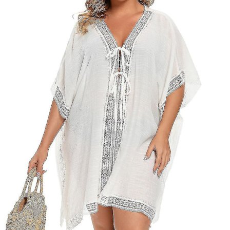Oversized Dam Kaftan Beachwear Half Sleeves Bikini Cover Up