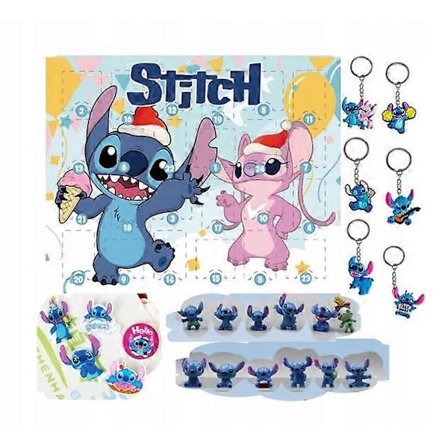 Adventskalender 24 Element Stitch Sticz Figurer Nyckelringar Broscher Advent